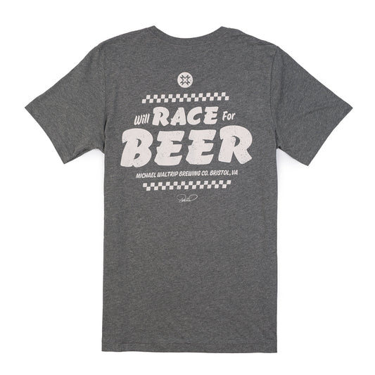 Race for Beer Tee - Deep Heather Grey