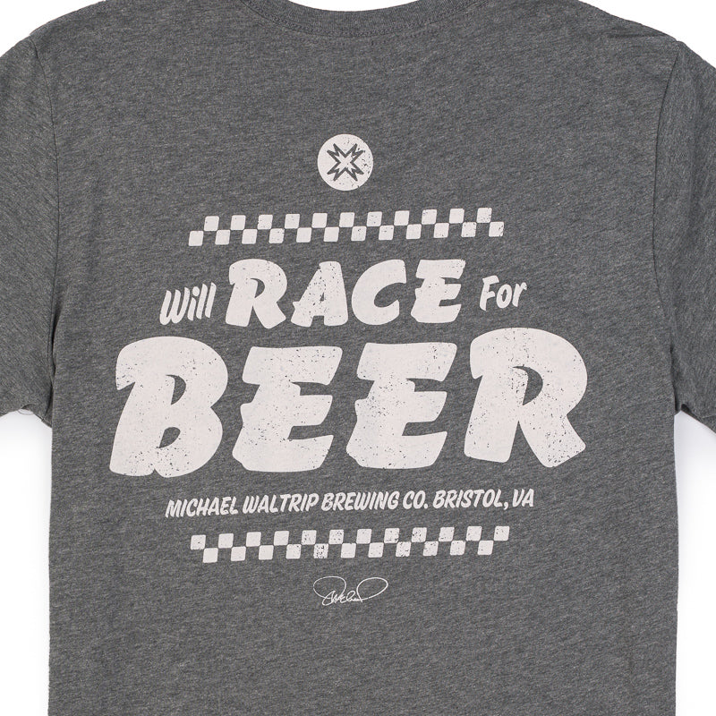 Race for Beer Tee - Deep Heather Grey