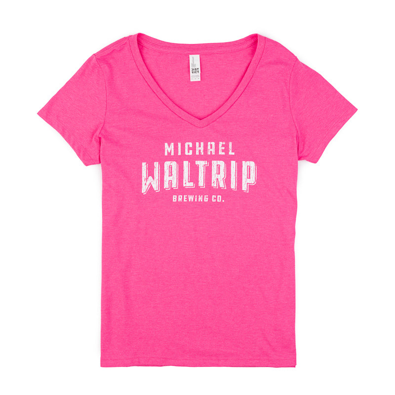 Women's Brewing Co V-Neck Tee - Fuchsia Frost