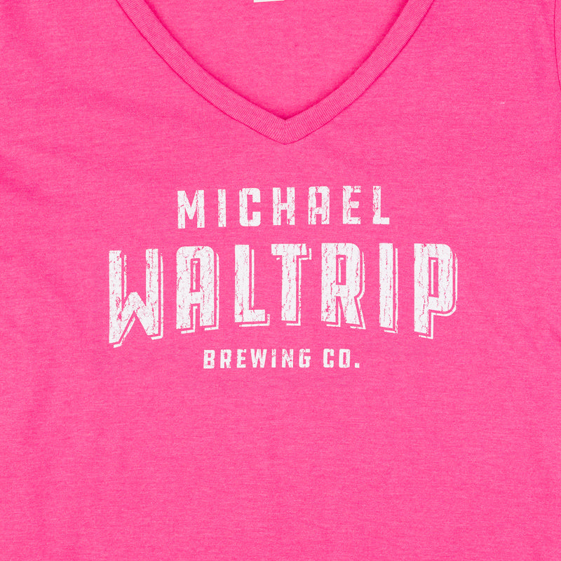 Women's Brewing Co V-Neck Tee - Fuchsia Frost