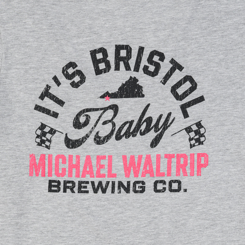 Women's It's Bristol Baby V-Neck Tee - Light Heather Grey