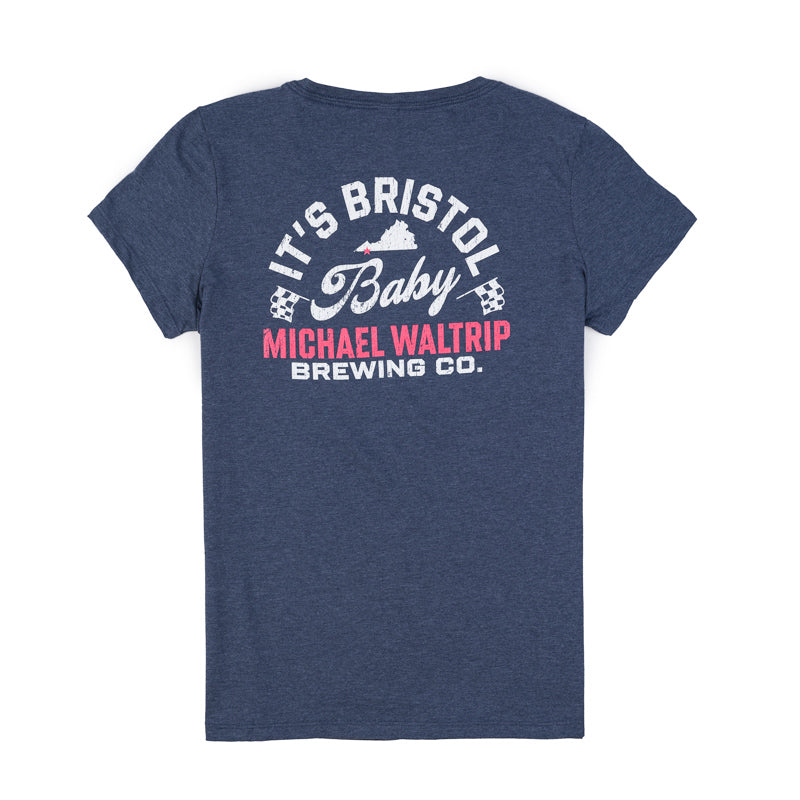 Women's It's Bristol Baby V-Neck Tee - Heather Navy